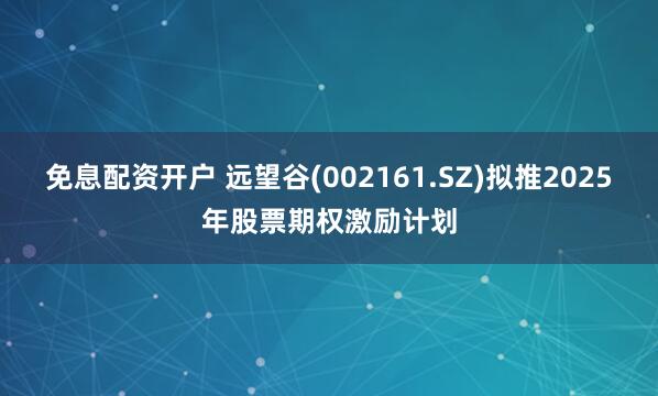 免息配资开户 远望谷(002161.SZ)拟推2025年股票期权激励计划