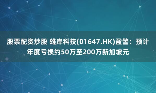 股票配资炒股 雄岸科技(01647.HK)盈警：预计年度亏损约50万至200万新加坡元