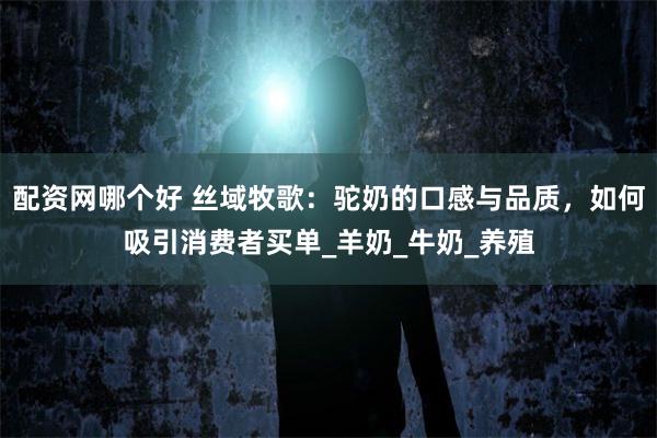 配资网哪个好 丝域牧歌：驼奶的口感与品质，如何吸引消费者买单_羊奶_牛奶_养殖
