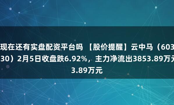 现在还有实盘配资平台吗 【股价提醒】云中马（603130）2月5日收盘跌6.92%，主力净流出3853.89万元